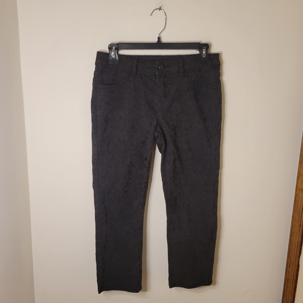 SIMPLY Vera Vera Wang Womens Black Floral Denim - Size (2) - Excellent Condition